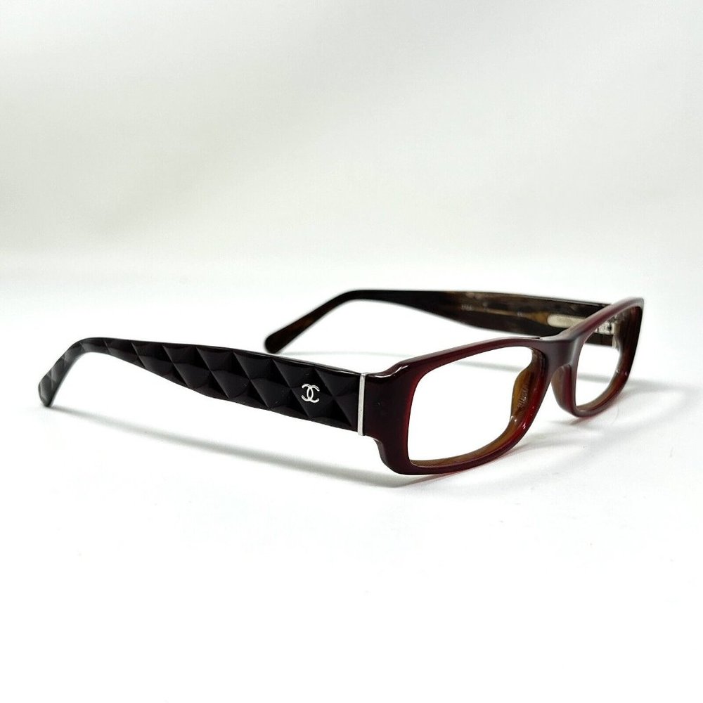 Chanel CH 3124 650 51mm Bordeaux Horn Quilted Cocomark Eyeglasses Frames Only - Picture 3 of 12